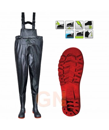 Vadeador de PVC/Nitrilo con puntera y plantilla de seguridad S5