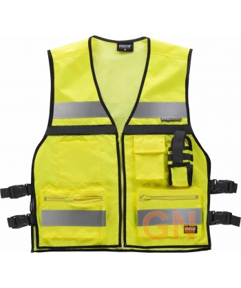 Chaleco  paramédico amarillo alta visibilidad con cintas reflectantes