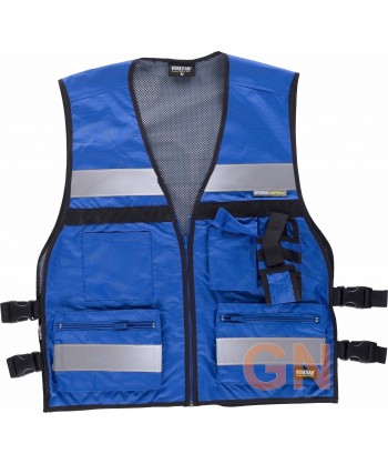 Chaleco  paramédico azul con cintas reflectantes