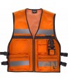 Chaleco  paramédico naranja alta visibilidad con cintas reflectantes