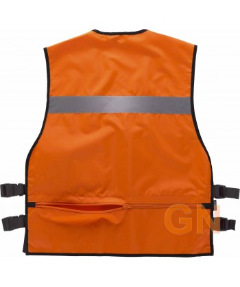 Chaleco  paramédico naranja alta visibilidad con cintas reflectantes