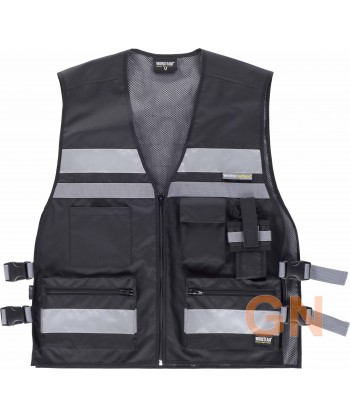 Chaleco  paramédico negro con cintas reflectantes
