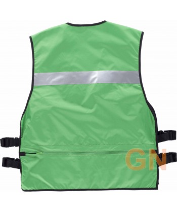 Chaleco  paramédico verde con cintas reflectantes