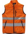 Chaleco softshell con tejido Ripstop color naranja alta visibilidad