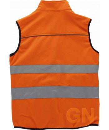 Chaleco softshell con tejido Ripstop color naranja alta visibilidad
