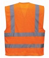 Chaleco de alta visibilidad de rejilla transpirable con cierre velcro color naranja