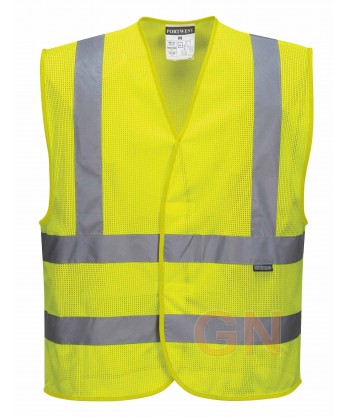 Chaleco de alta visibilidad de rejilla  color amarillo con cierre velcro