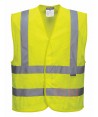 Chaleco de alta visibilidad de rejilla  color amarillo con cierre velcro