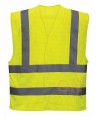 Chaleco de alta visibilidad de rejilla  color amarillo con cierre velcro