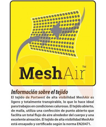 Chaleco de alta visibilidad de rejilla transpirable