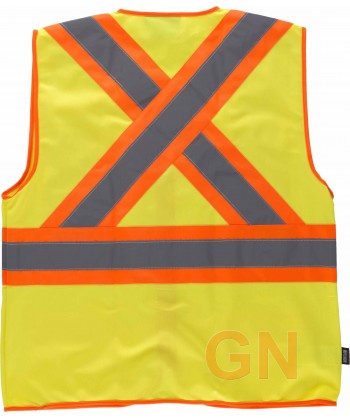 Chaleco multibolsillos naranja flúor /amarillo flúor con cintas reflectantes y fluorescentes