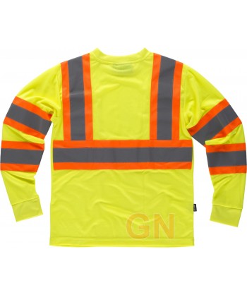 Camiseta con cintas reflectantes y fluorescentes