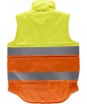 Chaleco acolchado bicolor alta visibilidad en naranja y amarillo flúor