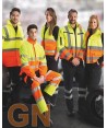 Chaleco acolchado bicolor alta visibilidad en naranja y amarillo flúor