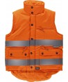 Chaleco acolchado clase 2 multibolsillos en naranja alta visibilidad
