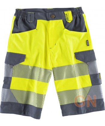 Bermudas de trabajo alta visibilidad con cintas segmentadas