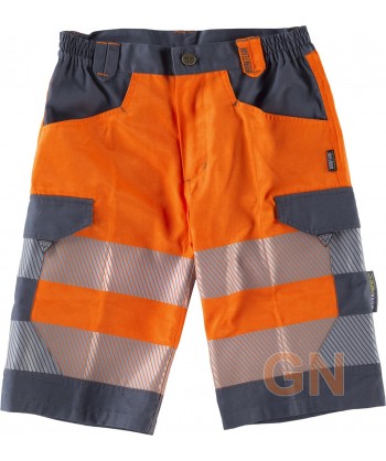 Bermudas de trabajo alta visibilidad con cintas segmentadas