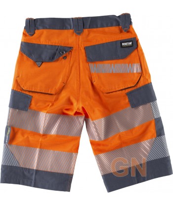 Bermudas de trabajo alta visibilidad con cintas segmentadas