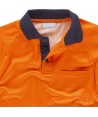 Polo técnico bicapa en alta visibilidad con cintas segmentadas  color naranja flúor y marino