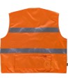 Chaleco alta visibilidad multibolsillos tipo reportero naranja flúor