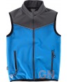 Chaleco deportivo bicolor en tejido softshell celeste/gris