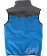 Chaleco deportivo bicolor en tejido softshell celeste/gris