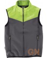 Chaleco deportivo bicolor en tejido softshell gris/verde lima