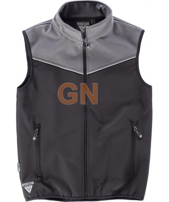 Chaleco deportivo bicolor en tejido softshell negro/gris