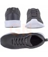 Zapatilla deportiva gris, con cordones, transpirable