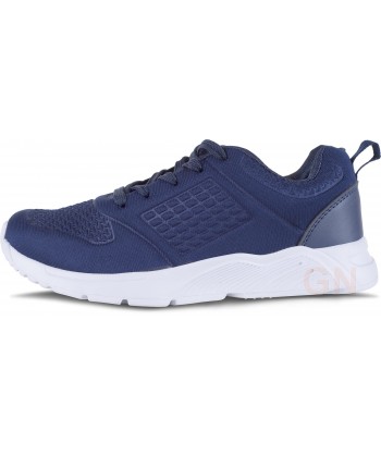 Zapatilla deportiva azul marino, con cordones, transpirable