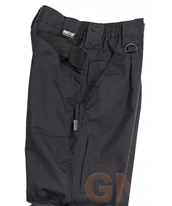 Pantalón con tejido Ripstop anti desgarros y con refuerzos color negro