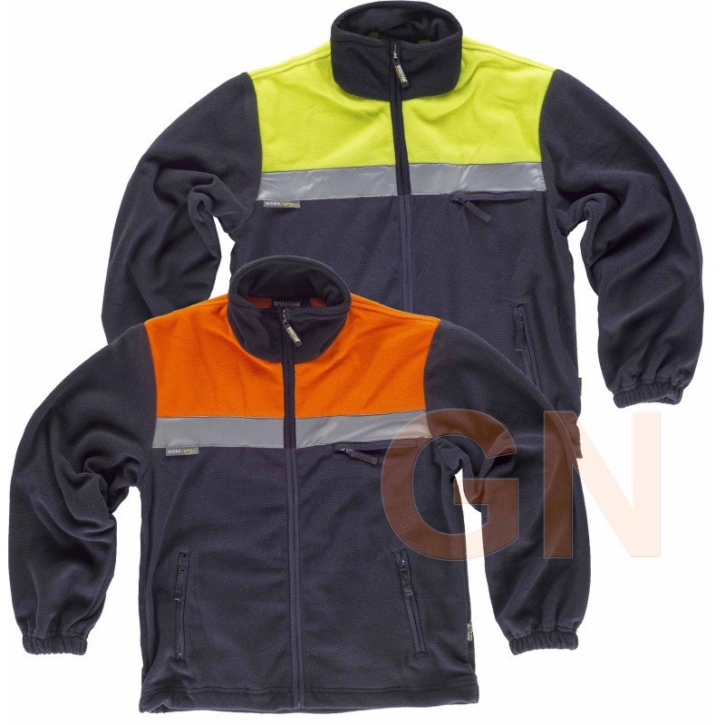 Chaqueta polar alta visibilidad bicolor con cintas reflectantes