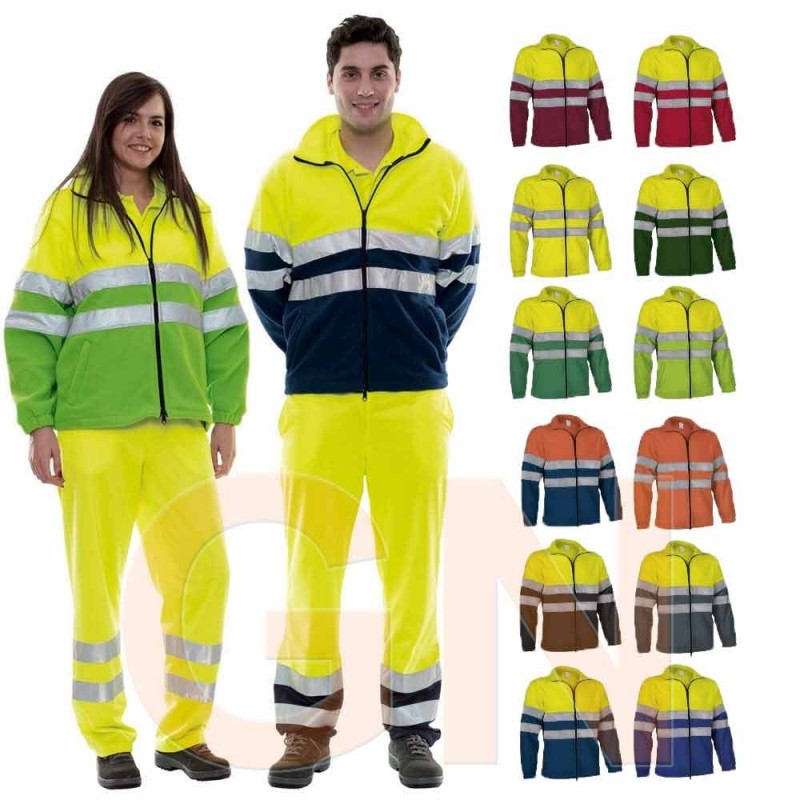 Chaqueta polar económica bicolor de alta visibilidad