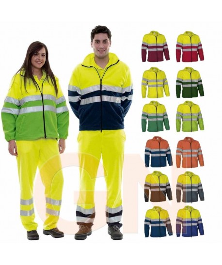 Chaqueta polar económica bicolor de alta visibilidad