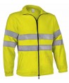 Chaqueta polar económica bicolor de alta visibilidad color amarillo flúor