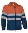 Chaqueta polar económica bicolor de alta visibilidad color marino/naranja