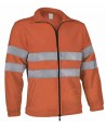 Chaqueta polar económica bicolor de alta visibilidad color naranja flúor