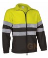 Chaqueta polar económica bicolor de alta visibilidad color negro/amarillo