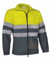 Chaqueta polar económica bicolor de alta visibilidad color gris/amarillo