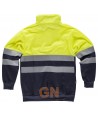 Sudadera alta visibilidad bicolor con cierre velcro color amarillo flúor y marino