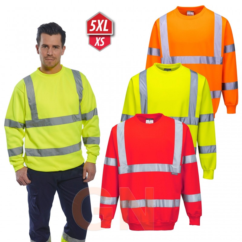 Sudadera clásica cuello redondo, alta visibilidad