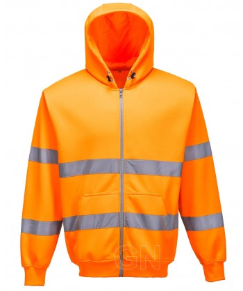 Sudadera con capucha naranja alta visibilidad. Portwest B305