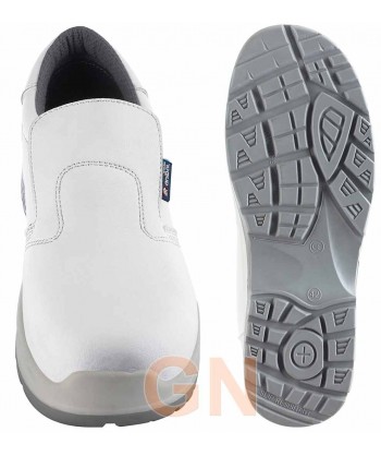 Zapato mocasín alimentario con puntera y plantilla de seguridad y transpirable