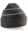 Gorro de punto acrílico  con borde vuelto color negro