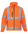 Cazadora softshell tricapa desmontable en naranja alta visibilidad. Portwest S428