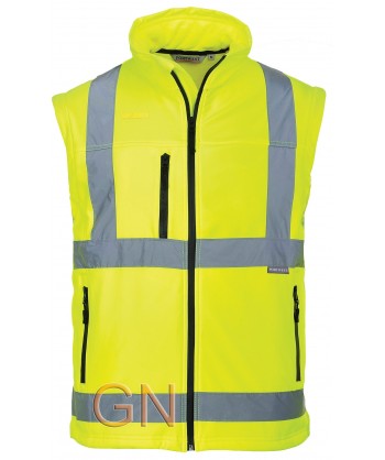 Cazadora softshell tricapa desmontable en amarillo alta visibilidad. Portwest S428