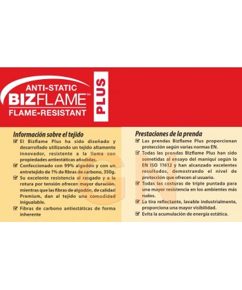 Buzo ignífugo y antiestático ligero 210 gr