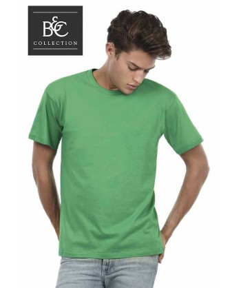 Camiseta de algodón manga corta y cuello redondo color verde