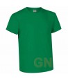 Camiseta manga corta de algodón de cuello redondo con bolsillo color Verde Kelly