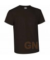 Camiseta manga corta de algodón de cuello redondo con bolsillo color Negro